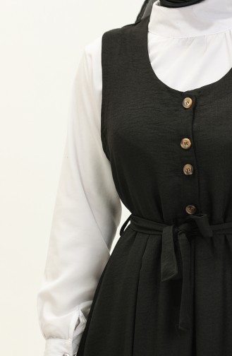 Robe Sans Manches à Ceinture 0128-01 Noir 0128-01
