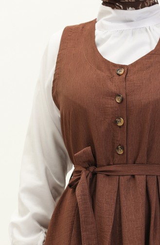 Belted Gilet Dress 0128-02 Brown 0128-02