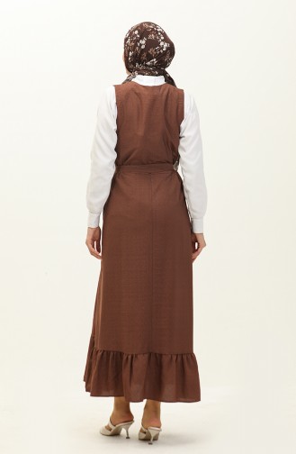 Belted Gilet Dress 0128-02 Brown 0128-02