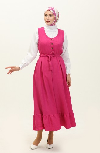 Robe Sans Manches à Ceinture 0128-03 Fushia 0128-03