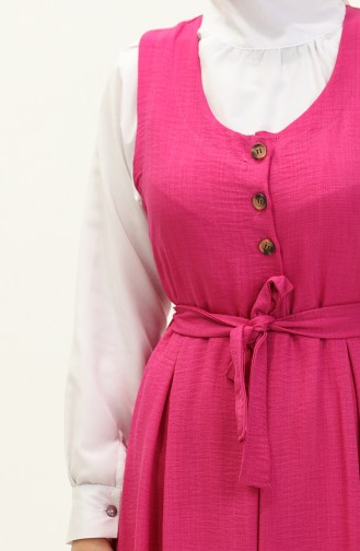 Robe Sans Manches à Ceinture 0128-03 Fushia 0128-03