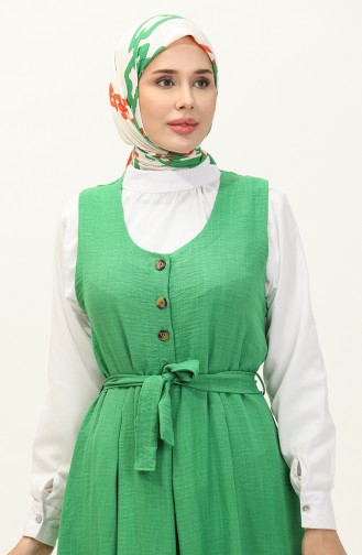فستان بدون أكمام بحزام 0128-05 أخضر 0128-05
