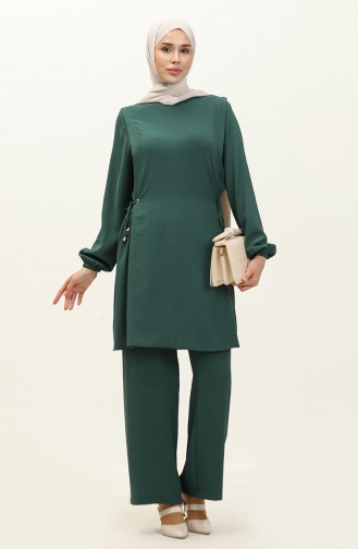 Ensemble Tunique Pantalon en Tissu Aerobin 2005-02 Vert Emeraude 2005-02