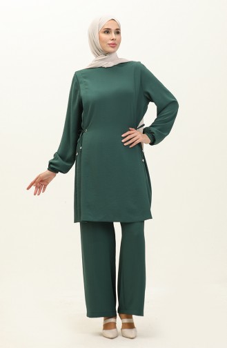 Ensemble Tunique Pantalon en Tissu Aerobin 2005-02 Vert Emeraude 2005-02