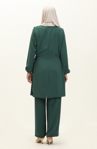 Ensemble Tunique Pantalon en Tissu Aerobin 2005-02 Vert Emeraude 2005-02