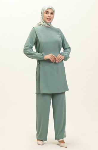 Aerobin Fabric Side Tie Two Piece Suit 2005-04 Green 2005-04