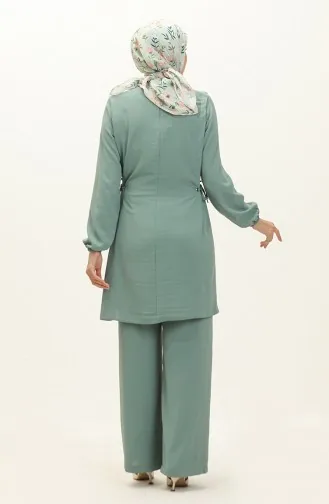 Ensemble Tunique Pantalon en Tissu Aerobin 2005-04 Vert Noisette 2005-04