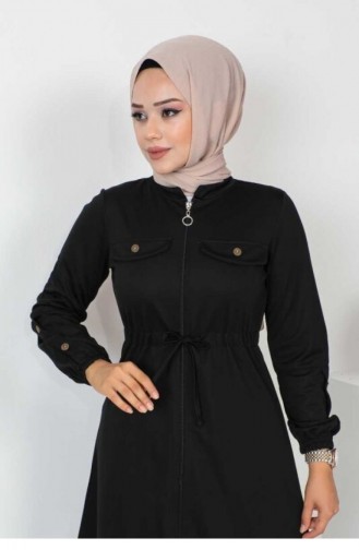 Fermuarlı Spor Kap Siyah