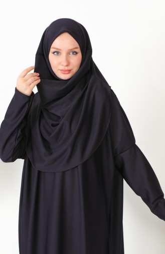 One-piece Hijab Practical Prayer Dress 0999-01 Purple 0999-01