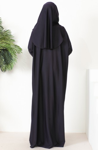 فستان الصلاة عملي بحجاب قطعة واحدة 0999-01 بنفسجي 0999-01