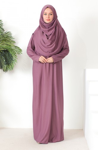 فستان الصلاة عملي بحجاب قطعة واحدة 0999-02 بنفسجي فاتح 0999-02