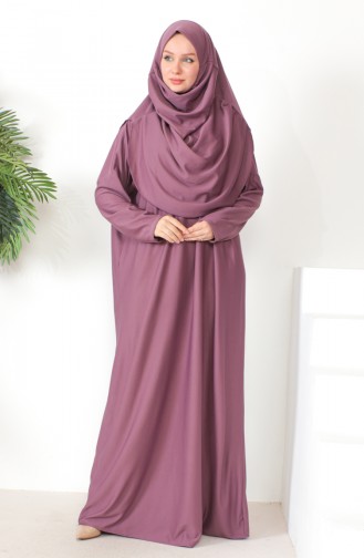 فستان الصلاة عملي بحجاب قطعة واحدة 0999-02 بنفسجي فاتح 0999-02