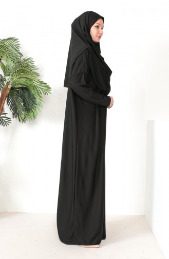 One-piece Hijab Practical Prayer Dress 0999-05 Black 0999-05