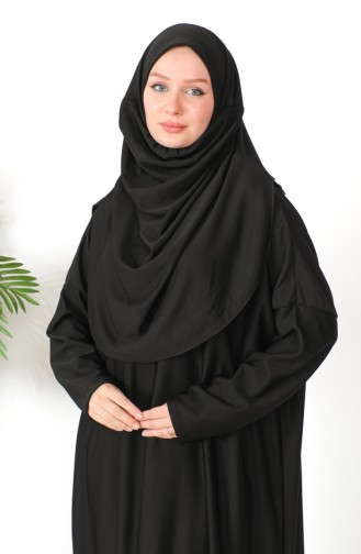 One-piece Hijab Practical Prayer Dress 0999-05 Black 0999-05