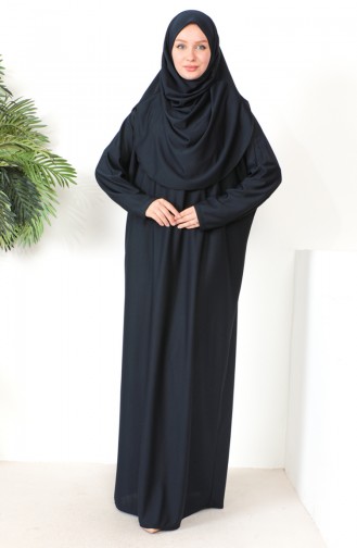 فستان الصلاة عملي بحجاب قطعة واحدة 0999-06 كحلي 0999-06
