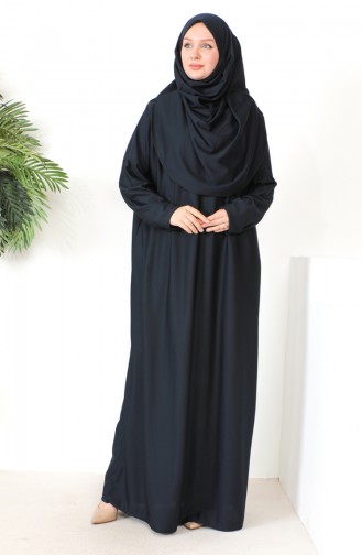 One-piece Hijab Practical Prayer Dress 0999-06 Navy Blue 0999-06