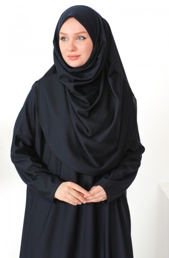فستان الصلاة عملي بحجاب قطعة واحدة 0999-06 كحلي 0999-06