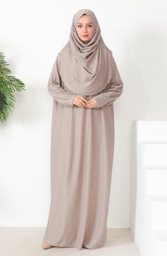 One-piece Hijab Practical Prayer Dress 0999-07 Mink 0999-07