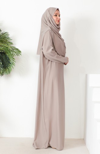 One-piece Hijab Practical Prayer Dress 0999-07 Mink 0999-07