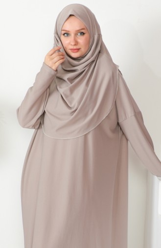 One-piece Hijab Practical Prayer Dress 0999-07 Mink 0999-07