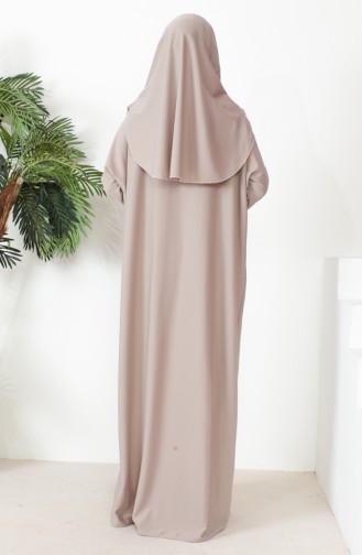 One-piece Hijab Practical Prayer Dress 0999-07 Mink 0999-07