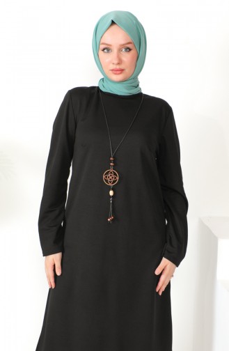 Kolyeli Tunik Pantolon İkili Takım 8585-01 Siyah