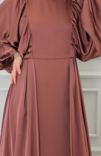Satin Abendkleid mit Ballonärmeln 6020A-01 Rose 6020A-01