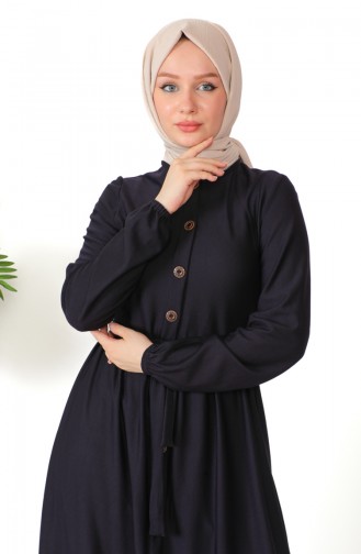 Kleid mit Knopfleiste und Gürtel 7878-09 Lila 7878-09