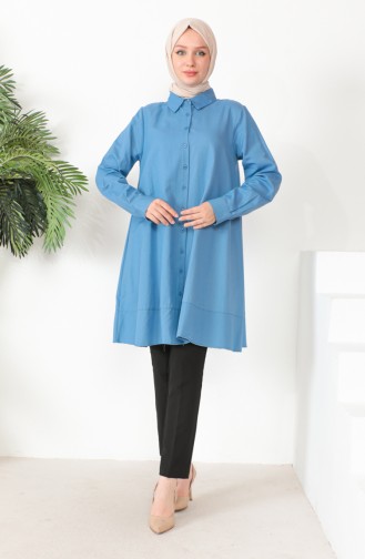 Oxford-tuniek Met Knopen 232325-01 Indigo 232325-01