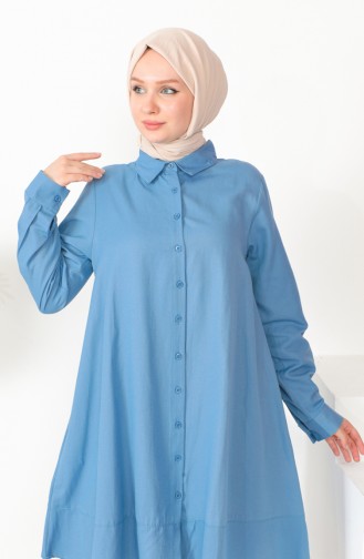 Oxford-tuniek Met Knopen 232325-01 Indigo 232325-01
