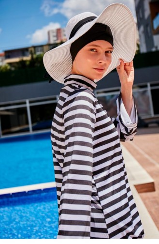 White Wide Straw Hat With Bow 1423218 1423218 Beyaz