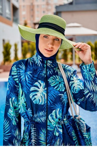 Green Wide Straw Hat With Bow 1423218 1423218 Yeşil