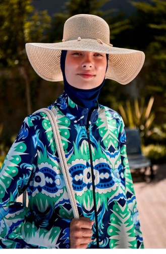 Seashell Beige Wide Straw Hat 142321 142321 Bej