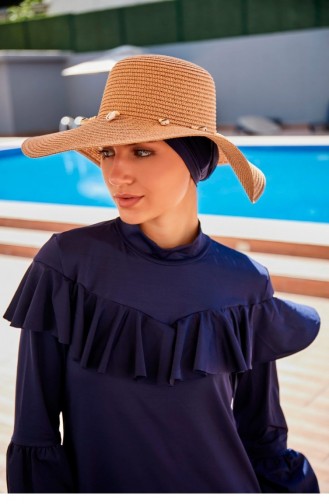 Seashell Camel Wide Straw Hat 142321 142321 Camel