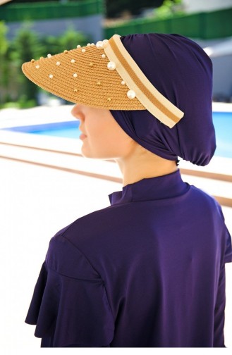 Camel Visor Hat With Pearls 143981 143981 Camel