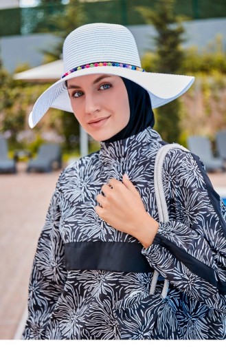 Gemusterter Vollständig Bedeckter Hijab-Badeanzug R2306 2306