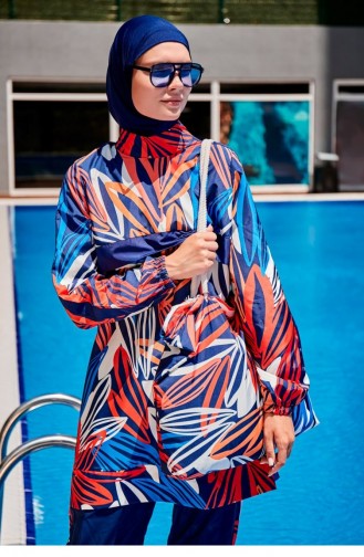 Patterned Fully Covered Hijab Swimsuit R2308 2308