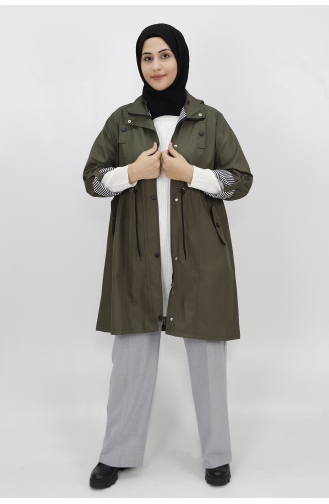 Mittelgroßer Trenchcoat Aus Bondit-Stoff 9005-03 Khaki 9005-03