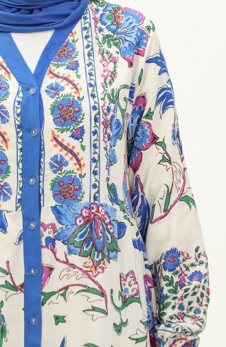 Viscose-jurk Met Bloemenpatroon 0140-03 Saks 0140-03