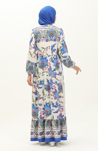 Viscose-jurk Met Bloemenpatroon 0140-03 Saks 0140-03