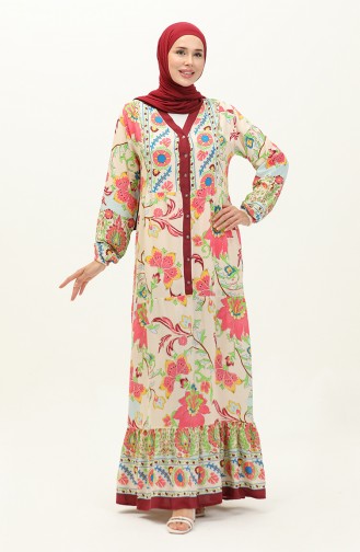 Floral Pattern Viscose Dress 0140-06 Lilac 0140-06