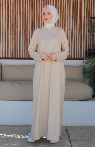 Two Thread Hooded Dress 232326-01 Beige 232326-01