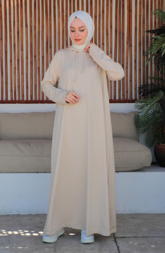 Two Thread Hooded Dress 232326-01 Beige 232326-01