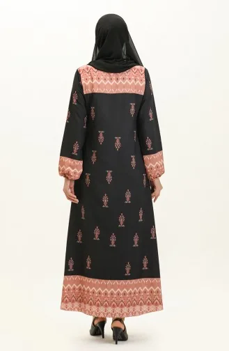 Robe Imprimée Numérique 1112-02 Noir Oignon 1112-02