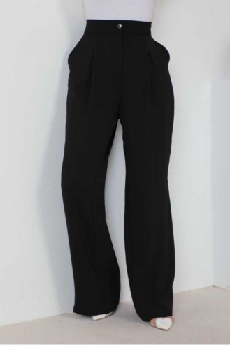 Büyük Beden Bol Paça Pantolon Siyah 1524TGM.SYH
