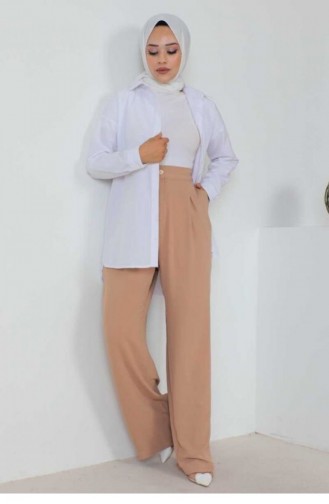 Büyük Beden Bol Paça Pantolon Taba 1524TGM.TAB