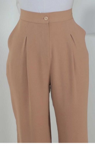 Büyük Beden Bol Paça Pantolon Taba 1524TGM.TAB