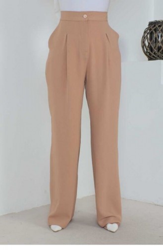 Büyük Beden Bol Paça Pantolon Taba 1524TGM.TAB