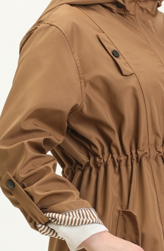 Trench Coat Grande Taille En Tissu Bondit Taille Moyenne 9004-03 Tan 9004-03