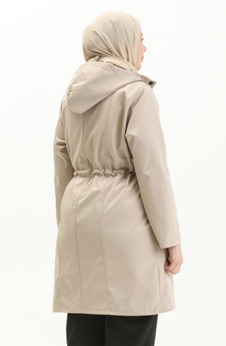 Mittelgroßer Trenchcoat Aus Bondit-Stoff Große Größe 9004-04 Stone 9004-04